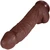 The Farmer by FUKENA - Realistic Dual Density Silicone Dildo with Balls & Suction Cup, 7.0 Inch Insertable, 2.1 Inch Max Width, Dark Skin