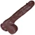 The Gardener by FUKENA - Realistic Dual Density Silicone Dildo with Balls & Suction Cup, 8.0 Inch Insertable, 1.8 Inch Max Width, Dark Skin