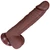 The Linebacker by FUKENA - Realistic Dual Density Silicone Dildo with Balls & Suction Cup, 6.75 Inch Insertable, 1.75 Inch Max Width, Dark Skin