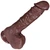 The Nomad by FUKENA - Realistic Dual Density Silicone Dildo with Balls & Suction Cup, 7.5 Inch Insertable, 2.05 Inch Max Width, Dark Skin