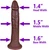The Perfectionist by FUKENA - Realistic Dual Density Silicone Dildo with Balls & Suction Cup, 8.5 Inch Insertable, 1.6 Inch Max Width, Dark Skin