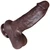The Plumber by FUKENA - Realistic Dual Density Silicone Dildo with Balls & Suction Cup, 6.5 Inch Insertable, 2.2 Inch Max Width, Dark Skin