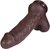 The Plumber by FUKENA - Realistic Dual Density Silicone Dildo with Balls & Suction Cup, 6.5 Inch Insertable, 2.2 Inch Max Width, Dark Skin