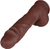 The Tease by FUKENA - Posable Realistic Dual Density Silicone Dildo with Balls & Suction Cup, 6.5 Inch Insertable, 1.8 Inch Max Width, Dark Skin