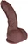 The Tease by FUKENA - Posable Realistic Dual Density Silicone Dildo with Balls & Suction Cup, 6.5 Inch Insertable, 1.8 Inch Max Width, Dark Skin