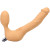 Tantus Real Strapless Slim Vibrating Strap-On Dildo, 5.5 Inch Insertable, 1.25 Inch Max Width, Honey