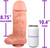 The Flabbergaster by FUKENA - Extra Thick Realistic Dual Density Silicone Dildo with Balls & Suction Cup, 8.75 Inch Insertable, 3.4 Inch Max Width, Light Skin