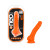 Blush Neo Elite Dual Density Silicone Dildo with Balls & Suction Cup, 5.5 Inch Insertable, 1.5 Inch Max Width, Neon Orange