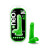 Blush Neo Elite Dual Density Silicone Dildo with Balls & Suction Cup, 4.75 Inch Insertable, 1.4 Inch Max Width, Neon Green