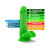 Blush Neo Elite Dual Density Silicone Dildo with Balls & Suction Cup, 4.75 Inch Insertable, 1.4 Inch Max Width, Neon Green