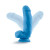 Blush Neo Elite Dual Density Silicone Dildo with Balls & Suction Cup, 5 Inch Insertable, 1.75 Inch Max Width, Neon Blue