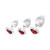 Adam & Eve Red Heart Gem Glass Anal Plug Set Adam & Eve Red Heart Gem Glass Anal Plug Set