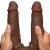 JOCK Real Skin 17.75 in. Double Dildo, 17.75 Inch Total Length, 1.9 Inch Max Width, Dark Skin