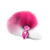 Nixie Metal Butt Plug With Ombre Tail, Pink Metallic