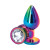 Rear Assets Metal Anal Plug, Medium, Multicolor/Clear Rear Assets Metal Anal Plug, Medium, Multicolor/Clear