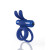 Screaming O 4T Ohare Vibrating Rabbit Double Cock Ring, Blueberry