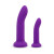 Together Duo Silicone 2-Piece 5 Inch & 7 Inch Dildo and Harness Set, Purple