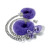 Nixie Metal Butt Plug & Furry Handcuff Set, Medium, Purple Metallic