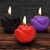 Master Series Fire Garden 3-Piece Rose Candle Set, Black, Purple, Red