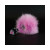 Crystal Delights Magnetic Bunny Tail Glass Plug, Pink
