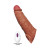 Skinsations Thick Dick 7 Inch Vibrating Penis Sleeve with Remote, Caramel