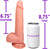 The Linebacker by FUKENA - Realistic Dual Density Silicone Dildo with Balls & Suction Cup, 6.75 Inch Insertable, 1.75 Inch Max Width, Light Skin