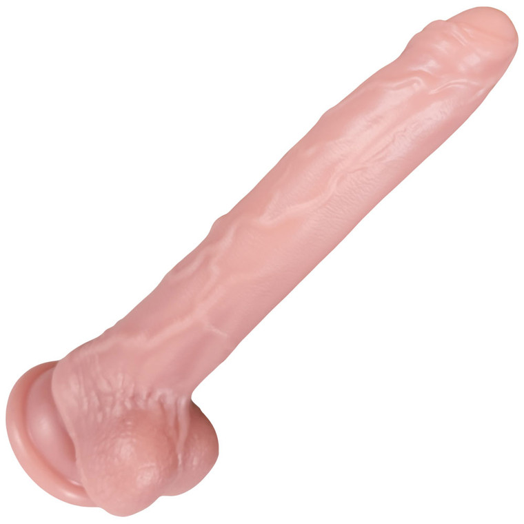 The Whisperer by FUKENA - Realistic Dual Density Silicone Dildo with Balls & Suction Cup, 6.5 Inch Insertable, 1.3 Inch Max Width, Light Skin