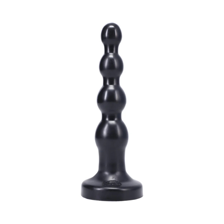 Tantus Ripple Large Beaded Anal Plug, 6.85 Inch Insertable, 1.5 Inch Max Width, Black