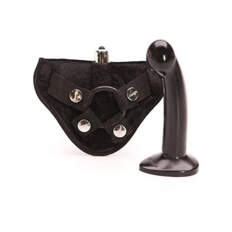 Tantus Sport Vibrating Strap-On Kit, 5.5 Inch Insertable, 1.25 Inch Max Width, Onyx