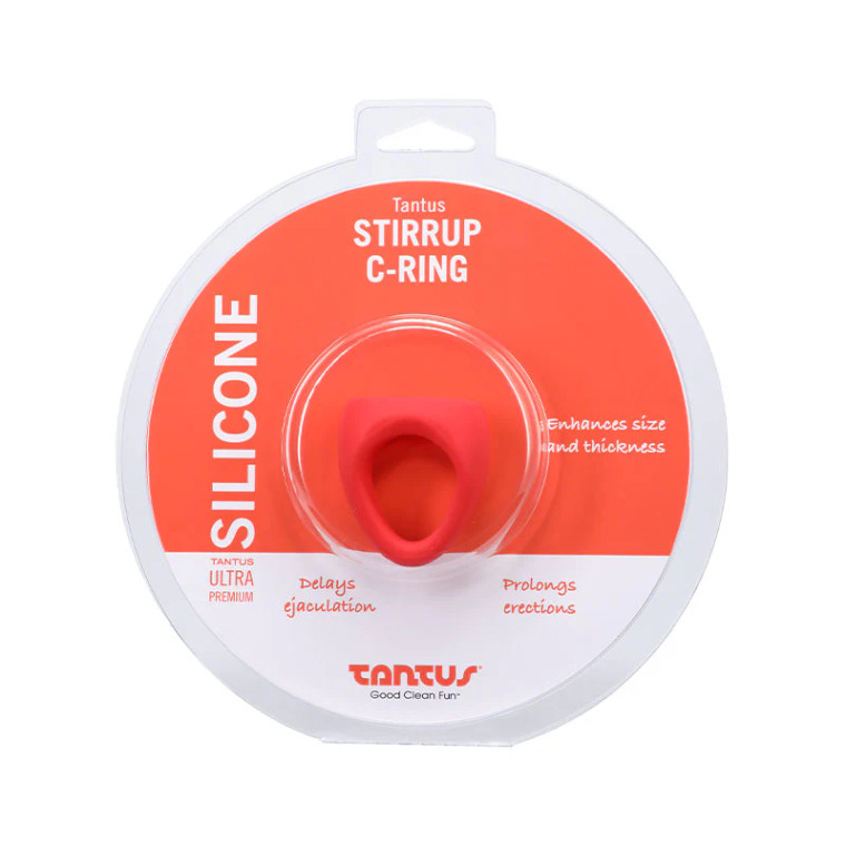 Tantus Stirrup Cock Ring and Ball Sling, Red