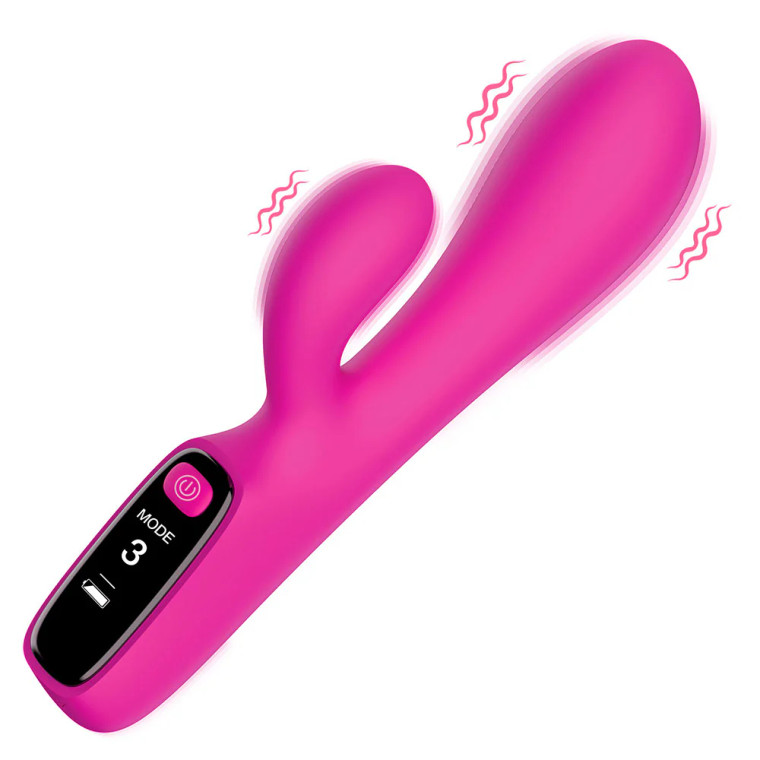 BANG! Digital Silicone Rabbit Vibrator, Pink