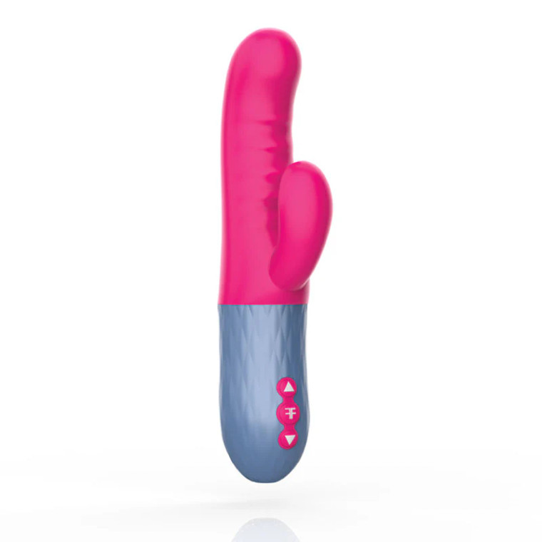 FemmeFunn Essenza Rechargeable Silicone Dual Stimulation Thrusting Vibrator, Pink