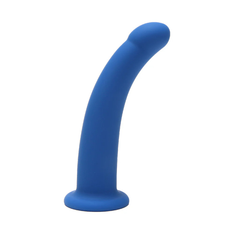 Me You Us 6 in. Curved Silicone Dildo, 6.0 Inch Insertable, Blue