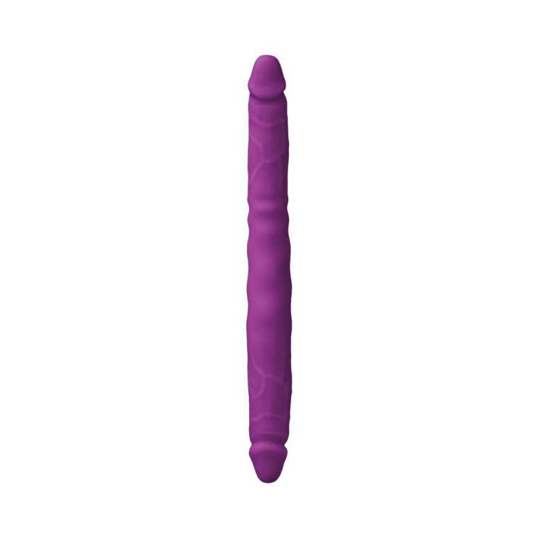 Colours Double Pleasure 12 in. Dual Ended Silicone Dildo, Purple