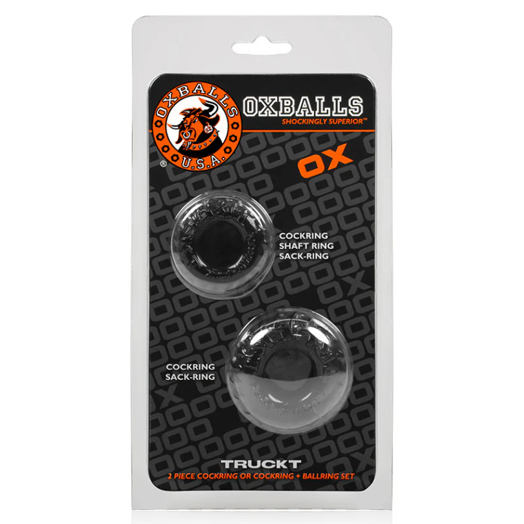 OxBalls Truckt 2-Piece Cockring Plus+Silicone Special Edition, Black