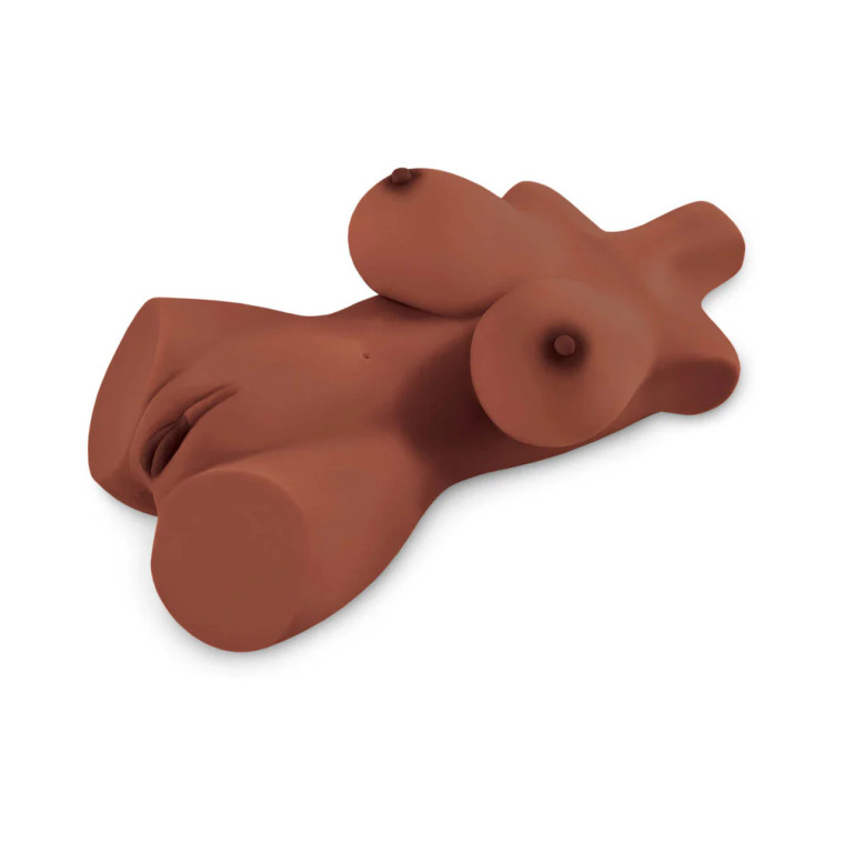 PDX Plus Perfect 10 Torso Dual Entry Masturbator, Brown