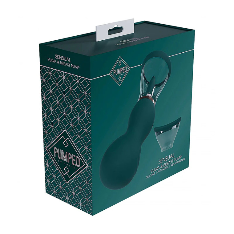 Pumped Sensual Automatic Rechargeable Vulva & Breast Pump, Forest Green