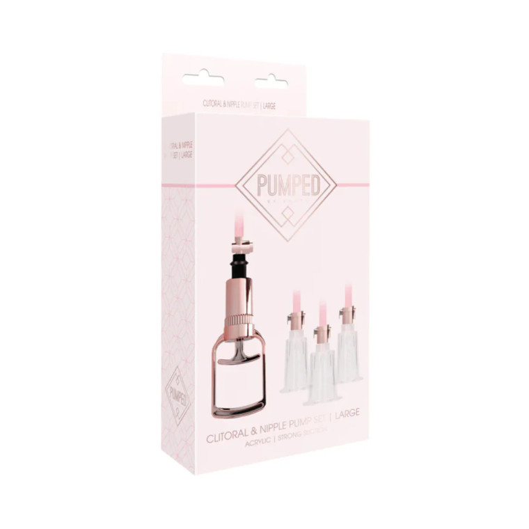 Pumped 4-Piece Clitoral & Nipple Pump Kit, Large, Rose Gold