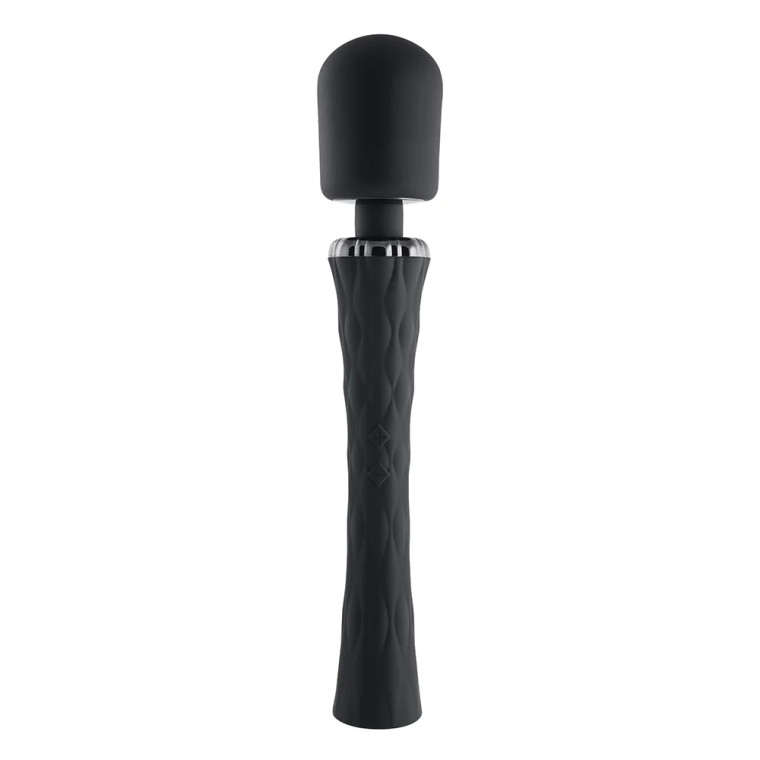 Playboy Royal Rechargeable Silicone Wand Vibrator, Black