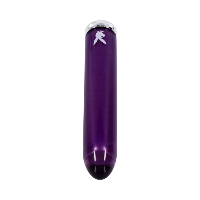 Playboy Amethyst Rechargeble Vibrating Glass Vibe, Purple