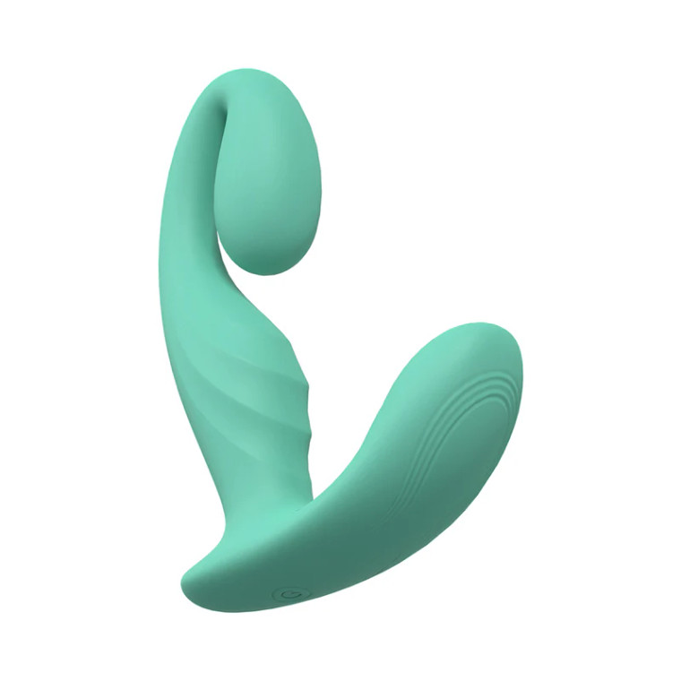 LoveLine Bliss 10 Speed Dual Motor Sealed Silicone Rechargeable Submersible Vibe, Green