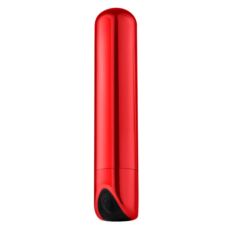 Luv Inc Sb33 Shiny Bullet Rechargeable Vibrator, Red
