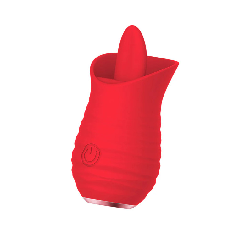 Luv Inc Tv08 Tongue Flickering Vibrator Rechargeable Silicone Clitoral Stimulator, Red