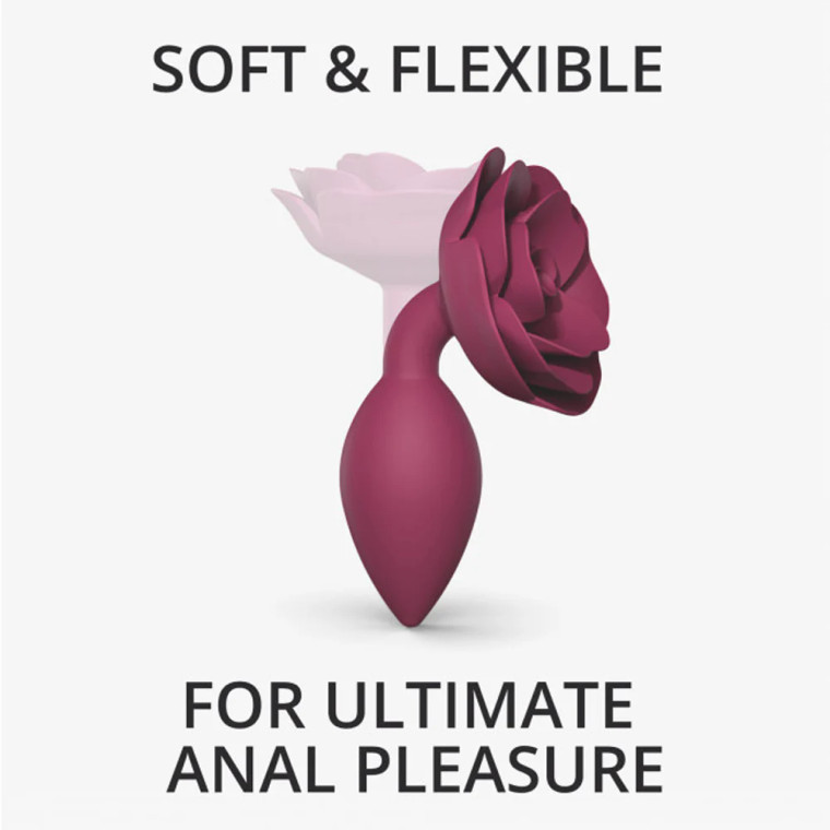 Love to Love Open Roses Silicone Anal Plug, Plum Star, Medium