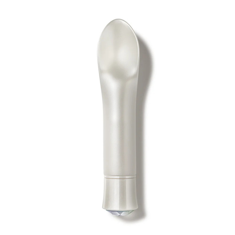 Oh My Gem Bold Rechargeable Warming Silicone Scooped Tongue Vibrator, Diamond