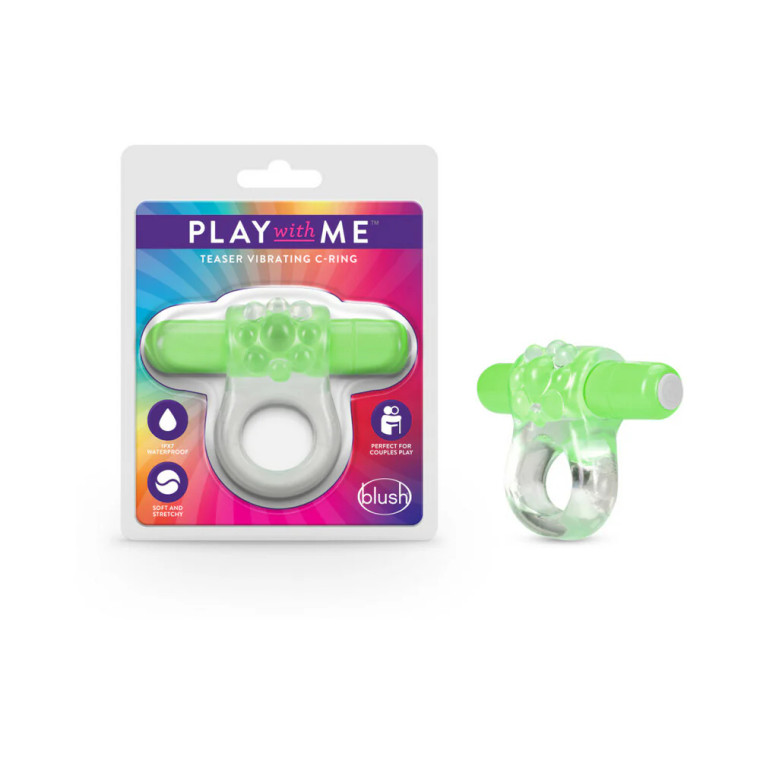 Play with Me Teaser Vibrating Cock Ring, Green