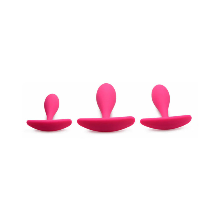 Curve Toys Gossip Rump Bumpers 3-Piece Silicone Anal Training Set, Magenta