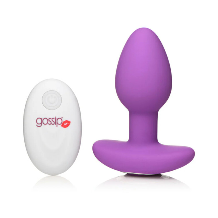 Curve Toys Gossip Pop Rocker Rechargeable Remote-Controlled Silicone Vibrating Anal Plug, Violet
