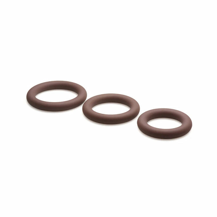 Jock Silicone Cock Ring 3-Piece Set, Dark Skin