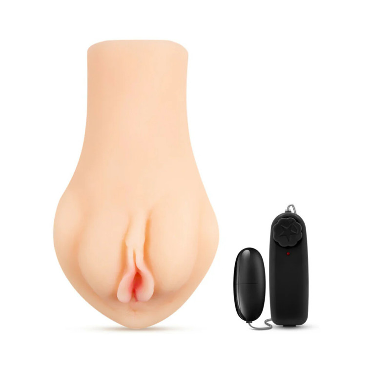 Blush X5 Men Honey Pot Vagina Stroker with Remote-Controlled Bullet Vibrator, Beige